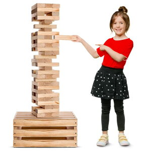 Q[ p[eB y߂ SWOOC Games - Giant Tower Game | 60 Large Blocks | Storage Crate/Outdoor Game Table | Starts Over 2.5ft Big | Max Height of 5ft | Genuine Jumbo Toppling Yard Games | Jumbo Backyard Set ysAiz