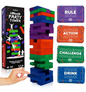 Q[ p[eB y߂ SWOOC Games - Ultimate Party Tower? - 100 Original Commands, 60 Blocks, & 1000s of Hilarious Rule Combinations - A Tipsy Spin on Fun Classic Games for Power Hour - Ages 21+ - Wooden Tower Blocks Game ysAi