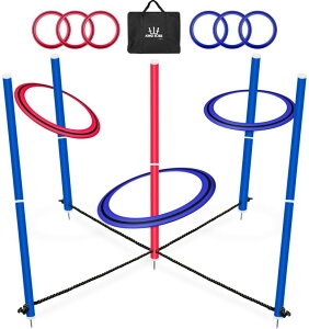 Q[ p[eB y߂ SWOOC Games - King Toss? | Giant Ring Toss Game for Kids and Adults (4ft x 4ft) | Weatherproof Giant Outdoor Games for Adults and Family | Backyard Activities | Outside Yard & Lawn Game | Beach Fun ysAiz