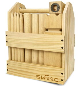 Q[ p[eB y߂ SWOOC Games - Kubb Yard Game Set - Premium Hardwood Viking Chess Set w/Wood Crate - for Adults & Kids - Backyard Size Kubb Game - for Kuub Tournaments with Friends - Viking Game - Kuube Outdoor Game ysAiz