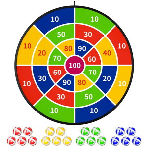 Q[ p[eB y߂ TEMI 29" Large Dart Board for Kids, Boys Toys Dartboards with 20 Velcro Sticky Balls, Indoor and Outdoor Sport Fun Party Play Game Toys, Birthday Gifts for Boys Girls 3 4 5 6 7 8 9 10 11 12 Years Old ysAi