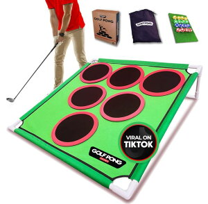 Q[ p[eB y߂ Golf Pong ? Backyard Golf Game with 16 Chipping Velcro Balls & Mat, Yard and Outdoor Games for Adults & Family, Indoor Golf Set for Home, Beach or Party, Lawn Games for Adults & Family Outdoor ysAiz