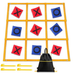 Q[ p[eB y߂ Gocasmus Tic Tac Toe Game - 4ft x 4ft Outdoor Yard Giant Tic Tac Toe for Backyard, Camping, Lawn, Portable No Assembly Outdoor Bean Bag Toss Game for Family and Kids ysAiz
