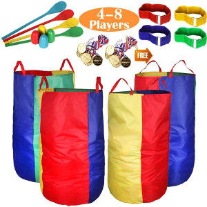 Q[ p[eB y߂ CWLAKON Outdoor Games, Potato Sack Race Bags for Kids Adults, Egg Spoon Relay Race, 3 Legged Race Bands, Birthday Party, Field Day Family Reunion Carnival Outside Yard Lawn Easter Fall Festival Games ysAi