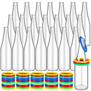Q[ p[eB y߂ Tioncy 72 Pcs Ring Toss Game Outdoor Carnival Games Backyard Adults Fun Target Toys Glass Bottles with Mixed Color Rings Hoops for Family Outside Sport Party Accessories (Random Color Hoops) ysAiz