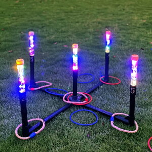 Q[ p[eB y߂ OUTTOY Outdoor Yard Games for Adult and Family, Led Ring Toss Games for KidsC Glow in The Dark Games for Lawn, Backyard, Camping, Beach ysAiz