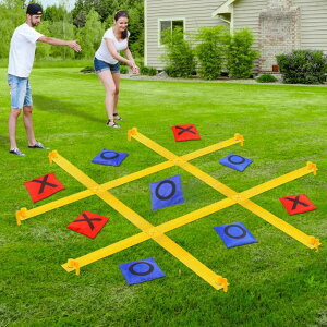 Q[ p[eB y߂ Giant Tic Tac Toe Outdoor Games for Kids Adults Family, Portable Tic Tac Toe Bean Bag Toss with 10pcs Bean Bag, Large Outdoor Lawn Backyard Games Carnival Field Day Game ysAiz
