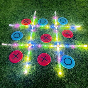 Q[ p[eB y߂ Outdoor Games Giant Tic Tac Toe Games, Yard Lawn Toss Games with Light, Glow in Dark Backyard Games for Family Adults and Kids (3ft x 3ft) ysAiz