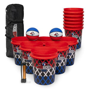 �Q�[�� �p�[�e�B �y���߂� Battle Buckets ? Giant Yard Pong and Basketball Game with 12 Buckets, 2 Balls, Carrying Bag, and Air Pump ? Outdoor Game for Lawn, Backyard, Beach, and Parties �y���s�A���i�z
