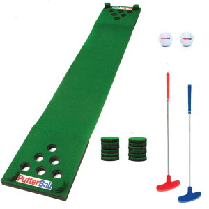 Q[ p[eB y߂ PutterBall Original Golf Pong Game Set ? Backyard 12 ft Putting Green Golf Mat with 2 Putters, 2 Balls & Hole Covers ? Ultimate Party Game for Home, Office, Beach, Indoor & Outdoor - Gifts for Family ysAi