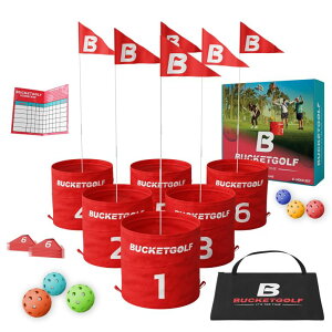 Q[ p[eB y߂ bucketgolf The Ultimate Backyard Golf Game for Kids and Adults - Portable 6 Hole Golf Course Play Outdoor, Lawn, Park, Beach, Yard, Camping ysAiz