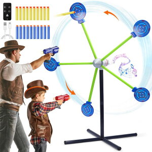 Q[ p[eB y߂ fygurso 2-Player Shooting Game Toy,Foam Dart Toy Gun with Auto Reset Rotating Shooting Target,Ideal Gift for Kids Ages 4, 5, 6, 7, 8,9,10+ ysAiz