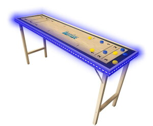 Q[ p[eB y߂ 6-Foot Premium Shuffleboard Table w/LED Lights & Folding Legs - Wood Grain Edition ysAiz