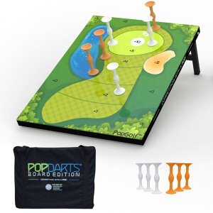 Q[ p[eB y߂ PopGolf Board Edition Set - Popdarts Backyard, Indoor and Outdoor Game - Great Cornhole Alternative - Includes 1 All-Weather Board, Exclusive PopGolf Darts, Travel Case, and Score Keeper ysAiz