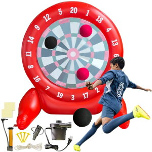 Q[ p[eB y߂ 6.4FT Giant Kick Darts Games, Jumbo Outdoor Soccer Target Dartboard with Soccer Balls and Air Pump, for Yard Lawn, Yard Outdoor Games Family Kids Frends Big ysAiz