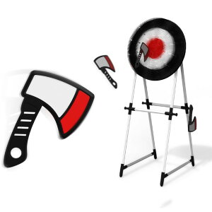 Q[ p[eB y߂ Black Series Axe Throwing Set ? Indoor & Outdoor Party Game| Safe Plastic Axes| Collapsible Bristle Target Stand| Backyard Toss Game| Fun Sports Activity Gift| Yard Game, Game Nights, Beach, Camping ysAiz