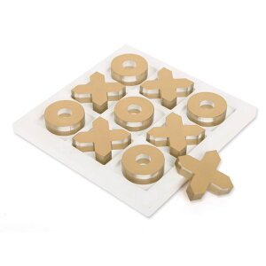 Q[ p[eB y߂ NIKKY HOME Acrylic Tic Tac Toe Wood Board Game Classic Coffee Table Decor Decorative Wooden Travel Game for Family, Gold ysAiz