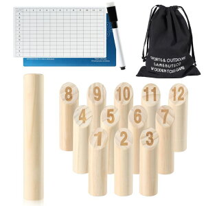 Q[ p[eB y߂ SAMEBUTECO Wooden Throwing Game Numbered Block Toss Games with Scoreboard,Pen & Storage Bag,Wooden Bowling Game,Tailgating Lawn Beach Yard Game for Adults Family Team Playing ysAiz