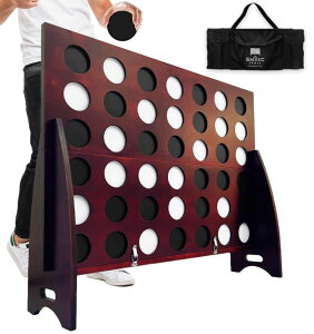 Q[ p[eB y߂ SWOOC Games - XL Giant 4 in A Row (4ft x 3ft) All Weather with Carrying Case & 60% Quieter Design - Giant Connect - 4 Outdoor Game - Giant Outdoor Games for Family - Jumbo Games - Giant Lawn Games ysAiz