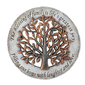 �~�� ��ѐ� �뉀 �m�� �� Roman Exclusive Terrace Garden Stone with a Tree and Verse, 12.2-Inch, 2-Tone Dolomite/Resin �y���s�A���i�z