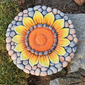 ~ ѐ 뉀 m  Sunflower Stepping Stones Outdoor Garden - Pavers for Outside Walkway Garden Stones Garden Stepping Stones Outdoor Decorative Stone for Garden 9.5 * 9.5 * 0.7 Inch LC Lcdecohome ysAiz