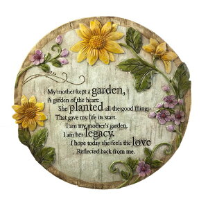 ~ ѐ 뉀 m  Evergreen Flag Memorial Stones | My Mother Kept a Garden | 12 Inches Wide | Remembrance Decor for Homes, Lawn and Garden | Outdoor or Indoor ysAiz