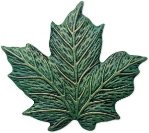 ~ ѐ 뉀 m  Sunset Vista Designs Welcome to The Woods Cast Iron Stepping Stone, 11.5" x 12", Maple Leaf - Verdigris ysAiz