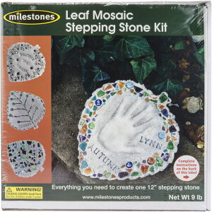 ~ ѐ 뉀 m  Midwest Products Milestones Decorative Mosaic Leaf Stepping Stone Kit for Flower Beds, Gardens, and Walkways - 901-11455 ysAiz