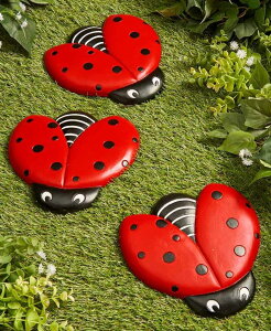 ~ ѐ 뉀 m  Ladybug Stepping Stones for Gardens and Outdoor Flower Beds - Set of 3 ysAiz