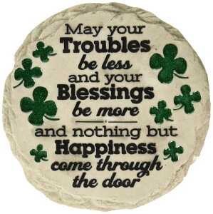 ~ ѐ 뉀 m  Spoontiques St Patrick's Day May Your Troubles Stepping Stone - Decorative Garden Stone for Yard, Patio, Garden or Walkway - Outdoor or Indoor Home Decor ysAiz