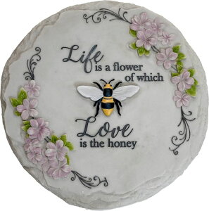 ~ ѐ 뉀 m  Spoontiques - Garden D?cor - Life is Flower Stepping Stone - Decorative Stone for Garden ysAiz