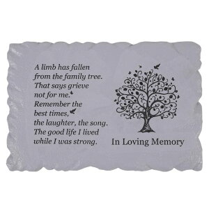 ~ ѐ 뉀 m  11.8 inches Long Tree of Life Song Polyresin Memorial Garden Stone, Memorial Stones for Loved Ones Outside, Memorial plaques, Sympathy Gifts for Loss of Loved one, Memorial Gifts (Grey Tree) ysAiz
