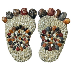 ~ ѐ 뉀 m  Outdooor Stepping Stones - Decorative Garden Stones for Patio, Deck, Garden or Sidewalk Faux Cobblestone Stepping Stones (Set of 2#B ysAiz