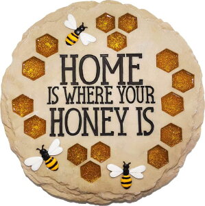 ~ ѐ 뉀 m  Spoontiques - Garden D?cor - Home is Where Your Honey is Stepping Stone - Decorative Stone for Garden ysAiz