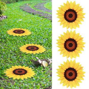 ~ ѐ 뉀 m  Tandefio 3 Pcs Stepping Stones for Garden 12 Inch Decorative Stepping Stones Outdoor Heavy Duty Sunflower Walkway Iron Pavers for Garden Decor Indoor Outdoor Patio Yard, Colorful Yellow ysAiz