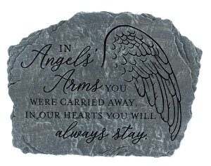 ~ ѐ 뉀 m  Carson Angels' Arms Memorial Garden Stone - Resin Hand Painted & Engraved Memorial Stones for Loved Ones Outside and Indoor - Sympathetic Memorial Gift for Funeral Guests, Grieving People & Home Decor ysAi
