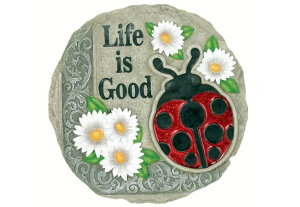 ~ ѐ 뉀 m  Spoontiques - Garden D?cor -Life is Good Ladybug Stepping Stone - Decorative Stone for Garden ysAiz