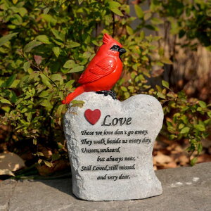~ ѐ 뉀 m  Jiasku Cardinal Decor Garden Decor,Red Cardinal Memorial Stones for Loved Ones, Cardinal Bird Figurine,Garden Sculptures & Statues, Outdoor Decor for Balcony, Yard, Lawn, Pathway, Walkway ysAiz