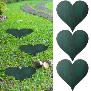 ~ ѐ 뉀 m  Tandefio 3 Pcs Heart Garden Stepping Stones Brown Cast Iron Stepping Stones Rustic Style Outdoor Stones for Garden Walkway Outside Decorative Decor, 12 Inches (Green) ysAiz