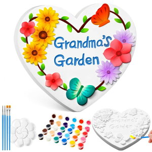 ~ ѐ 뉀 m  Juexica DIY 9.5 Inch Grandma's Garden Stepping Stone, Woman Gifts for Mom, Paint You Own Garden Stepping Stones, Woman Gifts for Christmas, Stepping Stones for Kids(Garden,10.4 Inch) ysAiz