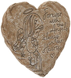~ ѐ 뉀 m  Precious Moments Garden Gifts 171459 Forever with The Angels, Always in Our Hearts Decorative Resin Angel Memorial Garden Stone, Gray, 8-inch Long by 7.25-in Wide ysAiz