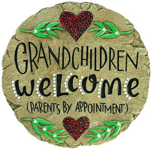 ~ ѐ 뉀 m  Carson Home Accents Beadworks Grandchildren Welcome Garden Stone ,Resin(10154) ysAiz