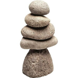 ~ ѐ 뉀 m  Ancient Graffiti Medium 5-Stone Natural River Stone Cairn, Multicolor, 8in ysAiz