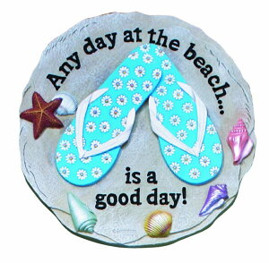 ~ ѐ 뉀 m  Spoontiques - Garden D?cor - Beach Sandals Stepping Stone - Decorative Stone for Garden ysAiz