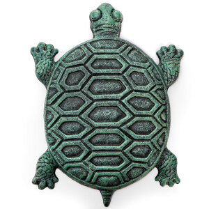 ~ ѐ 뉀 m  Lawei Cast Iron Turtle Stepping Stone, Sturdy Metal Stepping Mat for Front Door, Garden, Lawn and Yard, Verdigris Tortoise Decorative Stone Path Paver for Outdoor Walkway, 12.5 x9.4 Inch ysAiz