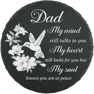 ~ ѐ 뉀 m  Dad Memorial Stone for Garden Memorial Plaque Father Sympathy Stepping Stone for Loss of Father in Loving Memory of Dad Memorial Grave Stone TNA21 ysAiz