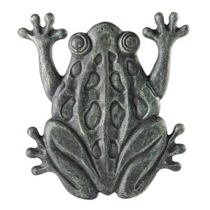 ~ ѐ 뉀 m  Upper Deck Cast Iron Frog Stepping Stone - Animal Garden and Yard Decor with Verdigris Finish ysAiz