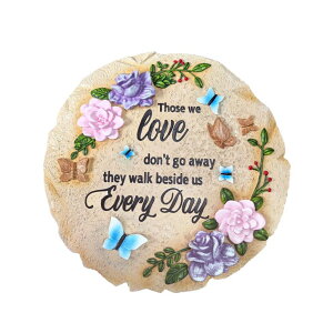 ~ ѐ 뉀 m  Nattol Memorial Garden Stone, Dual Use Stepping Stone & Wall Decor with Touching Message ? Those We Love Don't Go Away, Resin Plaque for Outdoor & Indoor Use ysAiz