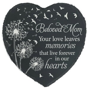 ~ ѐ 뉀 m  Generic Mom Memorial Stone Garden Memory Plaque Slate Sympathy Stepping Stones Memorial Gifts for Loss of Mom in Loving Memory Mother Funeral Gift TNA23, Black ysAiz
