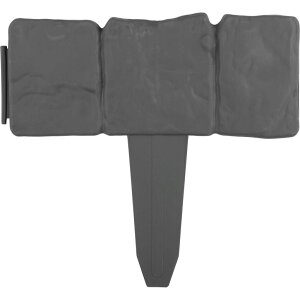 ~ ѐ 뉀 m  Garden Edging - 10-Piece Outdoor Decorative Flower Bed Border Set for Landscaping - 8-Foot Interlocking Stone Trim with Stakes by Pure Garden (Gray) ysAiz